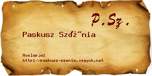 Paskusz Szénia névjegykártya